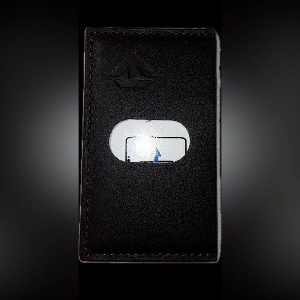 🍄 NWT Phone Card Wallet Pouch Stick On Back Of Smart Phone Brown OneTres Slim